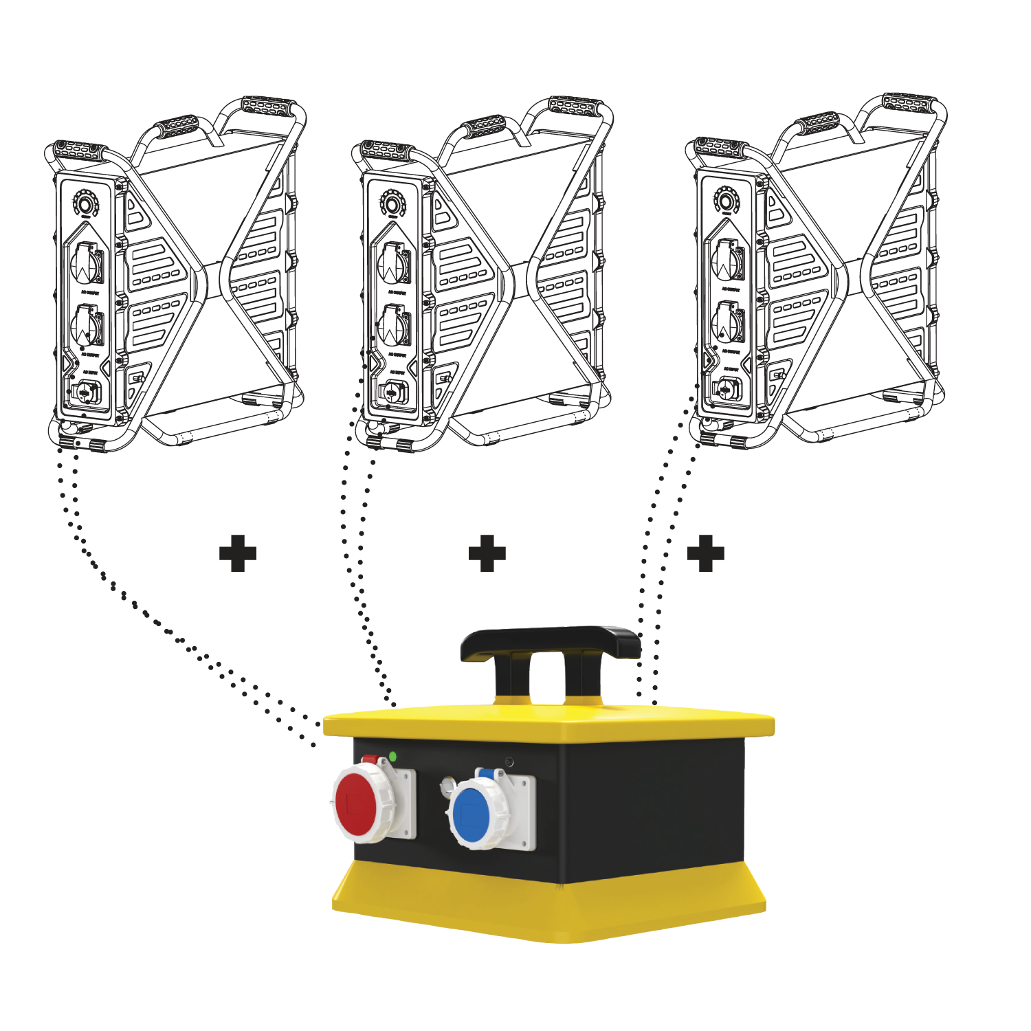 Trois X-GEN3600 connectés à l'XGEN-LINK